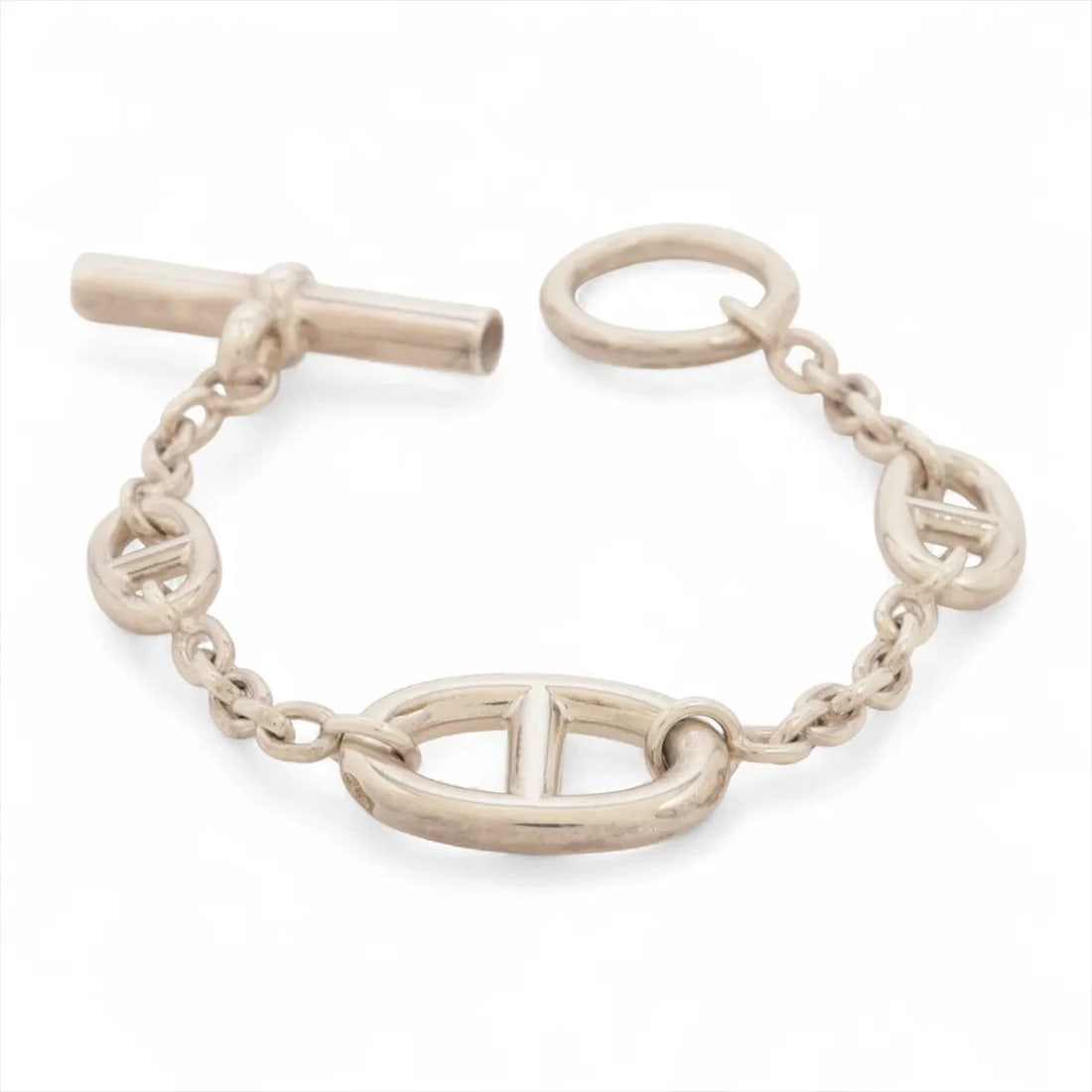 HERMES CHAINE D'ANCRE FARANDOLE BRACELET SH 925 SILVER: Hermes CHAINE d'Ancre Farandole Bracelet SH 925 Silver Brand: Hermes Type/Style: Bracelet Material: 925, Color: Silver Size: (CM) Bracelet length:13 Accessories: None Accessories Notice: W