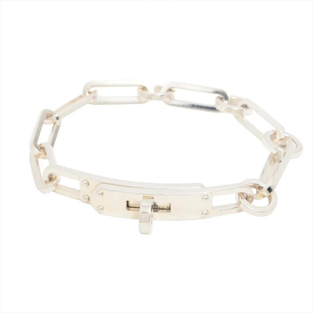 HERMES KELLY SIMPLE TOUR BRACELET 925 SILVER: Hermes Kelly Simple Tour Bracelet 925 Silver Brand: Hermes Type/Style: Bracelet Material: 925, Color: Silver Size: (CM) Bracelet length:15 Accessories: None Accessories Notice: When purch