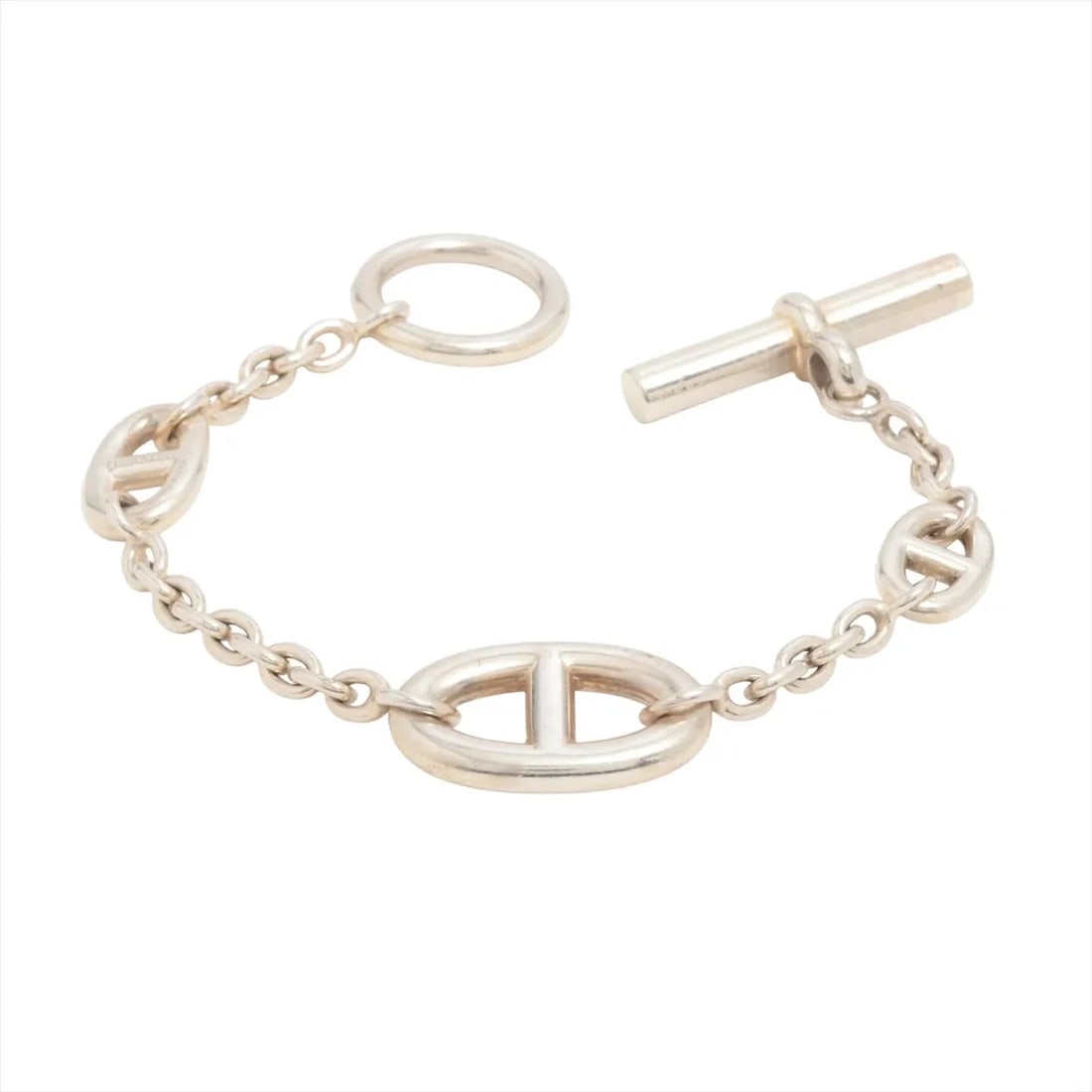HERMES CHAINE D'ANCRE FARANDOLE BRACELET SH 925 SILVER: Hermes CHAINE d'Ancre Farandole Bracelet SH 925 Silver Brand: Hermes Type/Style: Bracelet Material: 925, Color: Silver Size: (CM) Bracelet length:13.5 Accessories: None Accessories Notice: When
