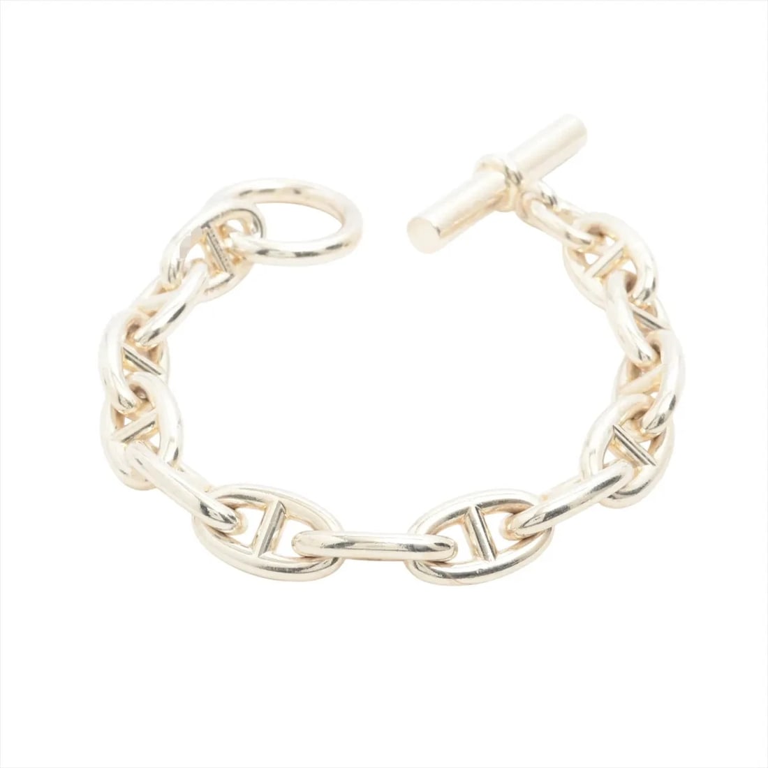 HERMES CHAINE D'ANCRE GM BRACELET 13 LINKS 925 SILVER: Hermes CHAINE d'Ancre GM Bracelet 13 Links 925 Silver Brand: Hermes Type/Style: Bracelet Material: 925, Color: Silver Size: (CM) Bracelet length:17 Accessories: None Accessories Notice: When