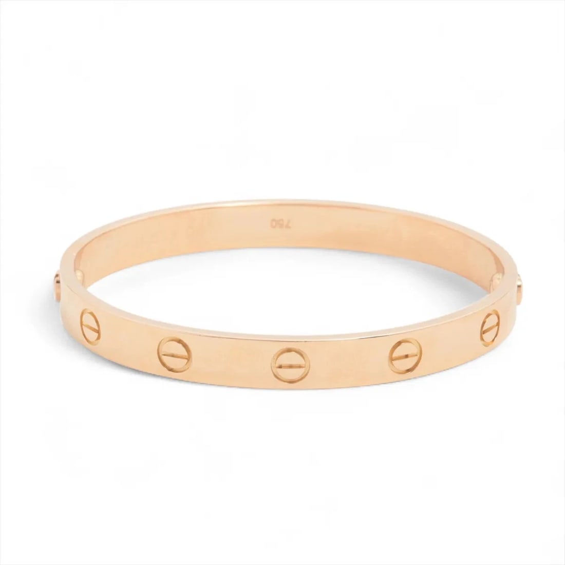 CARTIER LOVE BRACELET 750(PG): Cartier Love Bracelet 750(PG) Brand: Cartier Type/Style: Bracelet Material: 750(PG), Color: PG Size: (CM) Bracelet length:14.8 Accessories: None Accessories Notice: When purchasing pre-owned goods,