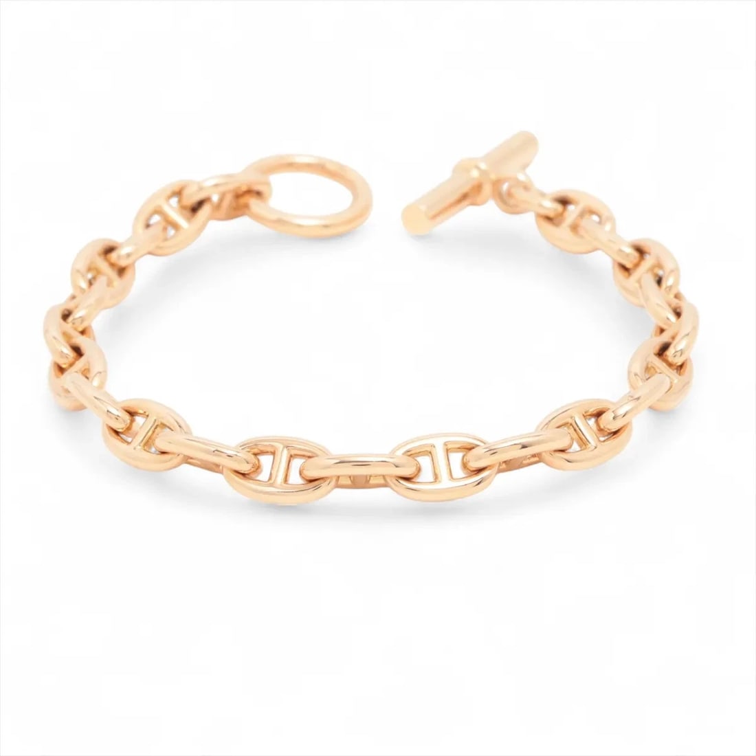 HERMES CHAINE D'ANCRE TPM BRACELET 750(PG): Hermes CHAINE d'Ancre TPM Bracelet 750(PG) Brand: Hermes Type/Style: Bracelet Material: 750(PG), Color: PG Size: (CM) Bracelet length:16.1 Accessories: None Accessories Notice: When purchasing