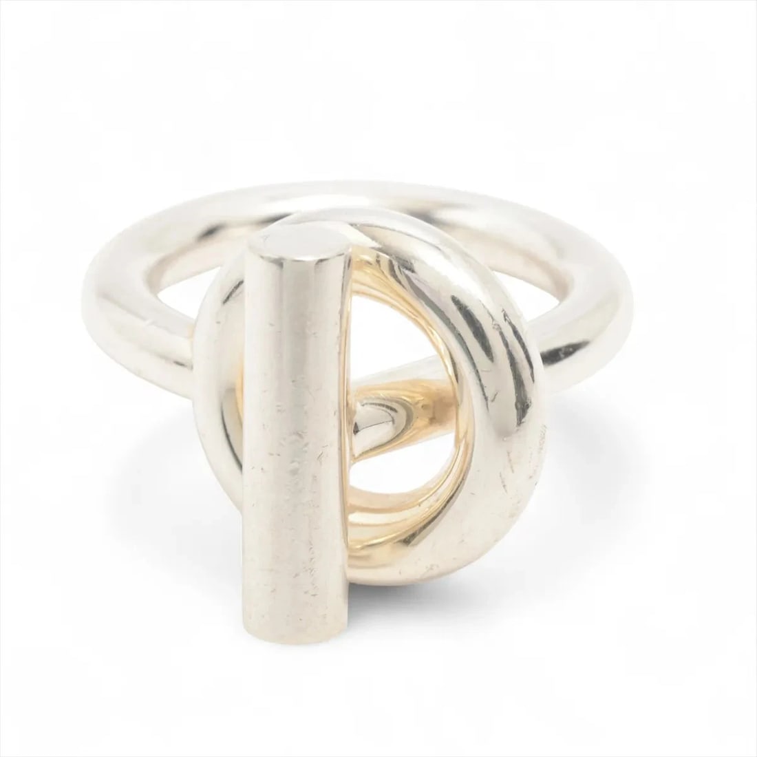 HERMES ECHAPPEE RING 925 SILVER: Hermes Echappee Ring 925 Silver Brand: Hermes Type/Style: Ring Material: 925, Color: Silver Size: 5.5 - 5.75 US Accessories: None Accessories Notice: When purchasing pre-owned goods, pleas