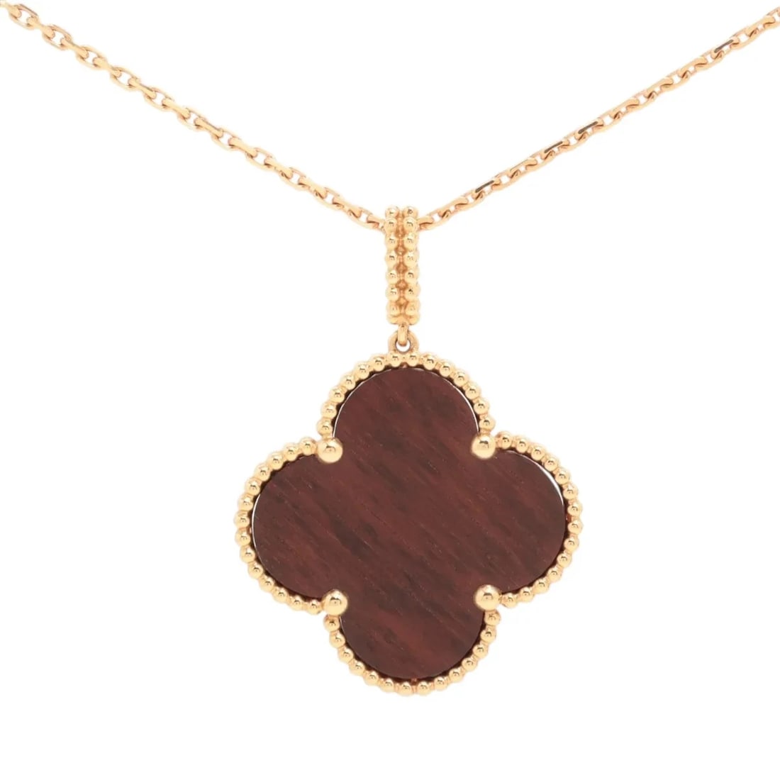 VAN CLEEF & ARPELS MAGIC ALHAMBRA LONG LETTER WOOD NECKLACE 750(PG): Van Cleef & Arpels Magic Alhambra Long Letter Wood Necklace 750(PG) Brand: Van Cleef & Arpels Type/Style: Necklace Material: 750(PG), Color: PG Size: (CM) Chain length:90 Accessories: None