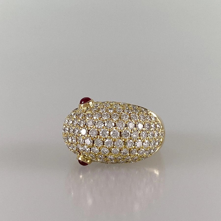 TIFFANY&CO. YELLOW GOLD RUBY DIAMOND RING - 3