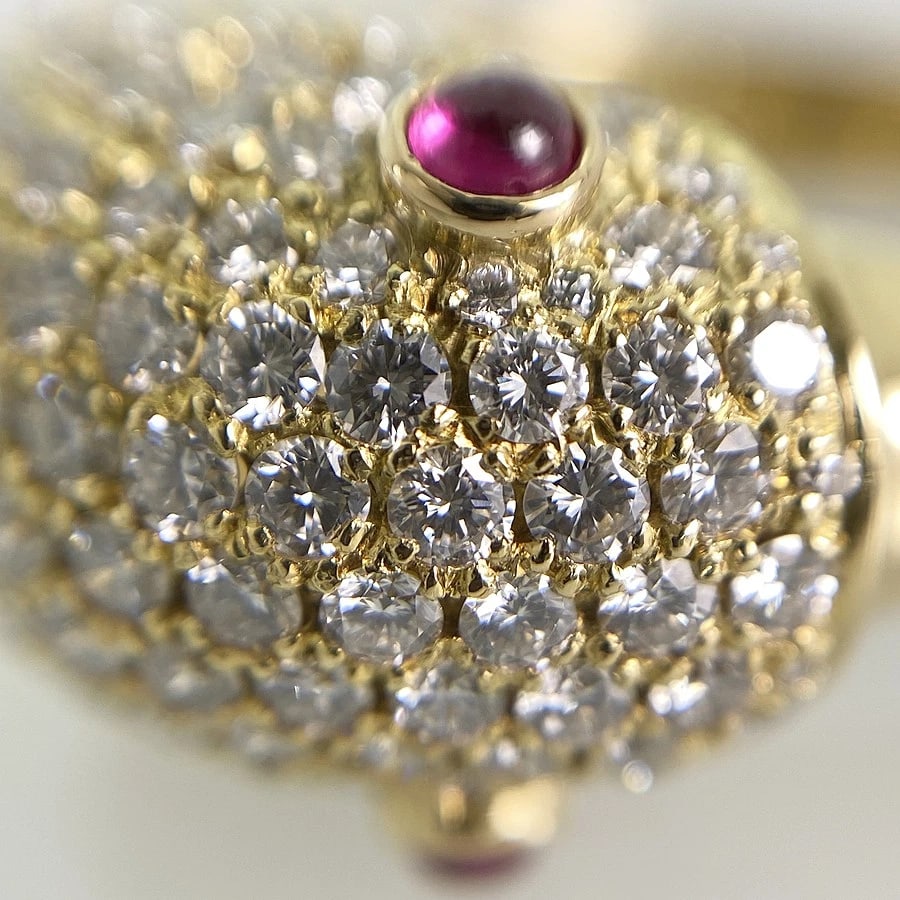 TIFFANY&CO. YELLOW GOLD RUBY DIAMOND RING - 4