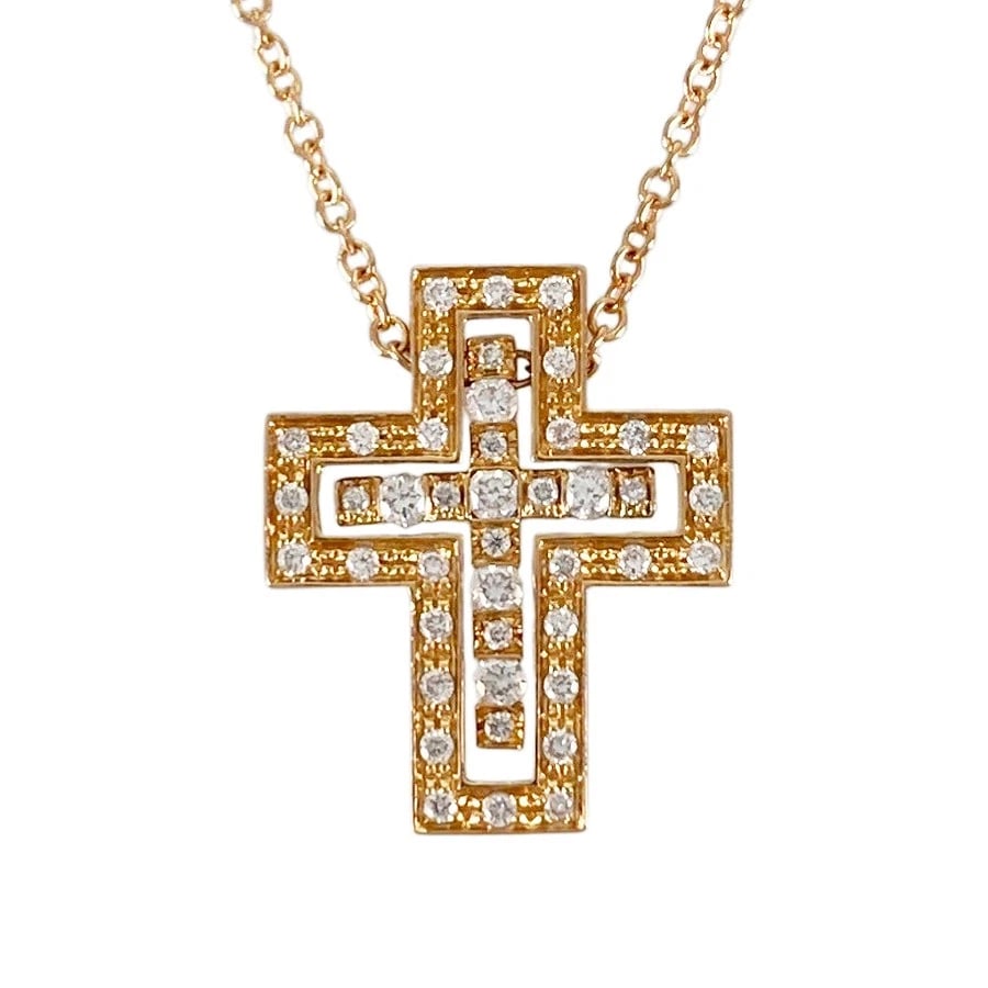 DAMIANI BELLE EPOQUE ROSE GOLD DIAMOND NECKLACE: Damiani Belle Epoque Rose gold Diamond Necklace Brand: Damiani Type/Style: Necklace Material: 18K Rose Gold, Main Stone/Creation Natural Color: Rose Gold Size: Top size:15.0mm?12.6mm Necklace full