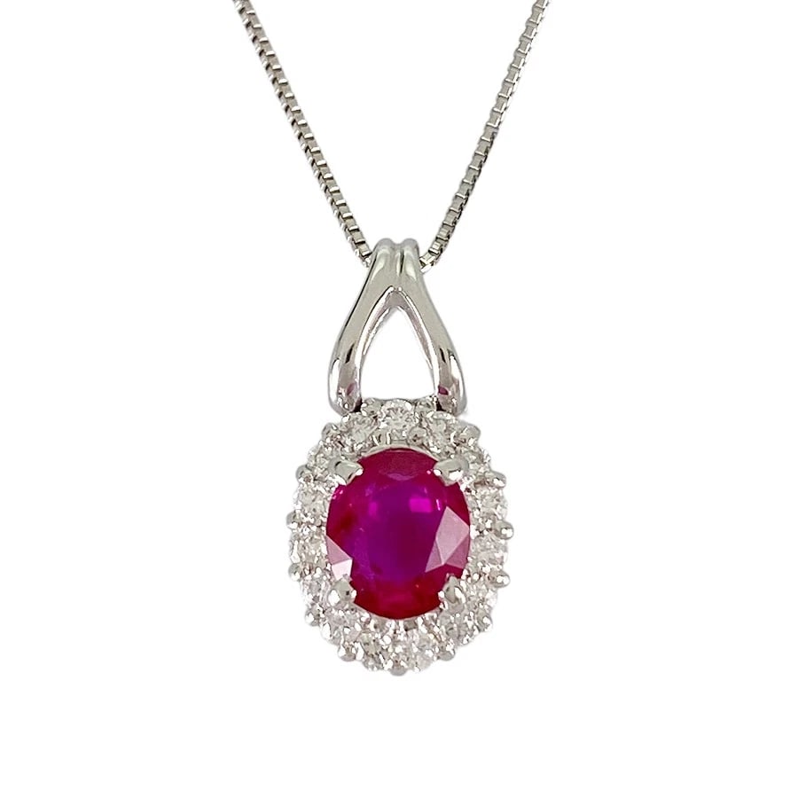 NECKLACE PLATINUM RUBY DIAMOND (1 of 6)
