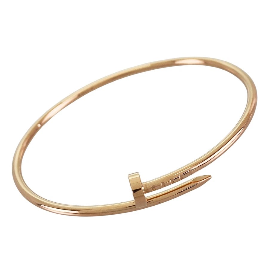 CARTIER JUSTE UN CLOU ROSE GOLD BRACELET: Cartier Juste un Clou Rose gold Bracelet Brand: Cartier Type/Style: Bracelet Material: 18K Pink Gold, Color: Rose Gold Size: Bracelet width:2.6mm~9.8mm Wrist Size:17.5cm Accessories: None