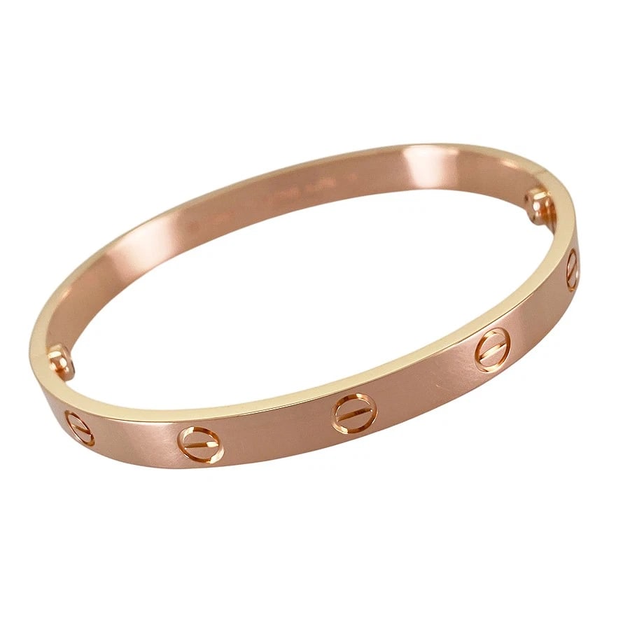 CARTIER LOVE ROSE GOLD BRACELET: Cartier Love Rose gold Bracelet Brand: Cartier Type/Style: Bracelet Material: 18K Pink Gold, Color: Rose Gold Size: Bracelet width:6.0mm Wrist Size:16cm Accessories: None Accessories Notic