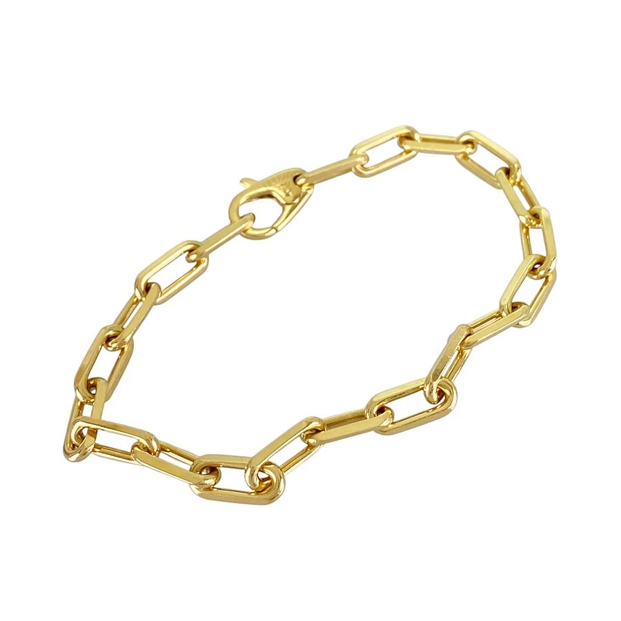 CARTIER SANTOS DE YELLOW GOLD BRACELET: Cartier Santos De Yellow gold Bracelet Brand: Cartier Type/Style: Bracelet Material: 18K Yellow Gold, Color: Gold Size: Frame size (per frame):13.0mm?5.7mm Wrist Size:18.5cm Accessories: None
