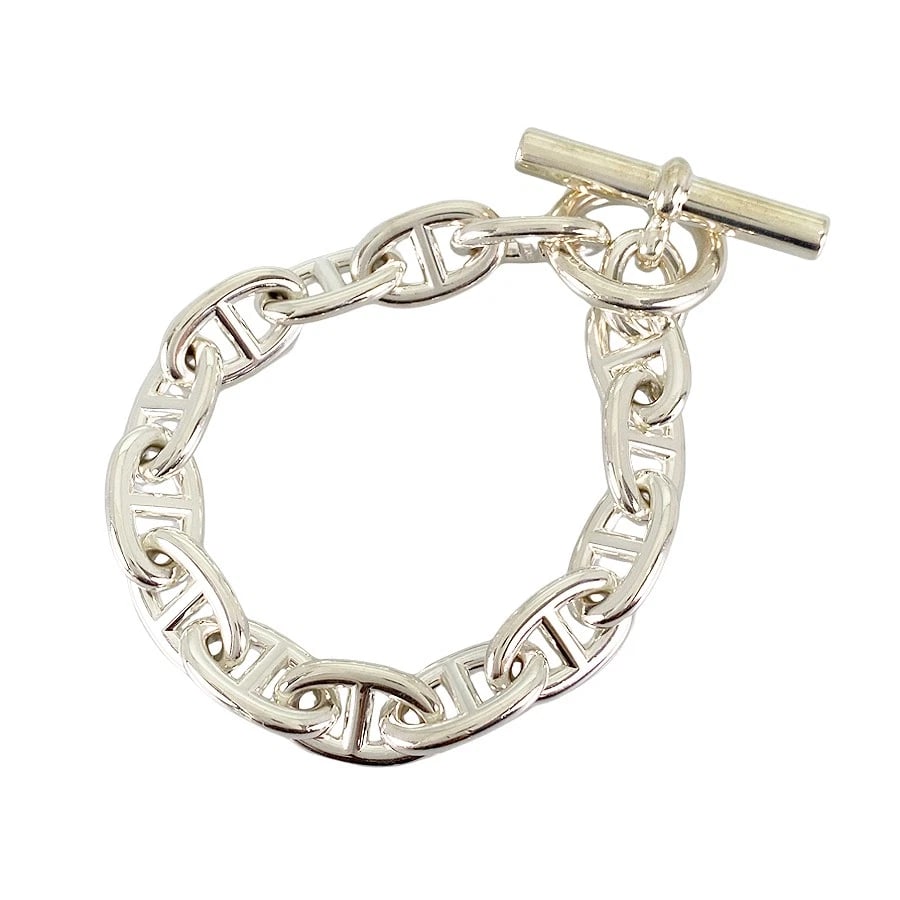 HERMES CHAINE D'ANCRE TGM SILVER BRACELET: HERMES Chaine d'Ancre TGM Silver Bracelet Brand: HERMES Type/Style: Bracelet Material: Silver 925, Color: Silver Size: Frame size:23.6mm?13.9mm Wrist Size:21cm Accessories: None Accessorie