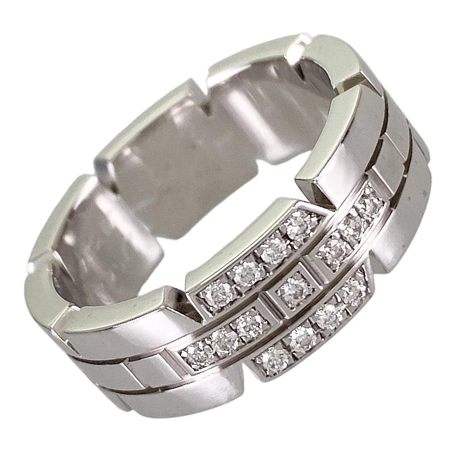 CARTIER TANK FRANCAISE WHITE GOLD DIAMOND RING: Cartier Tank Francaise White gold Diamond Ring Brand: Cartier Type/Style: Ring Material: 18K White Gold, Main Stone/Creation Natural Color: Silver Size: 5 US Accessories: None Accessories