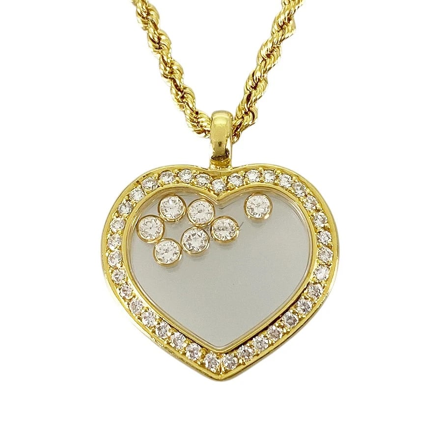 CHOPARD HAPPY DIAMOND YELLOW GOLD DIAMOND NECKLACE: Chopard Happy Diamond Yellow gold Diamond Necklace Brand: Chopard Type/Style: Necklace Material: 18K Yellow Gold, Main Stone/Creation Natural Color: Gold Size: Top size:24.9mm?22.0mm Necklace full