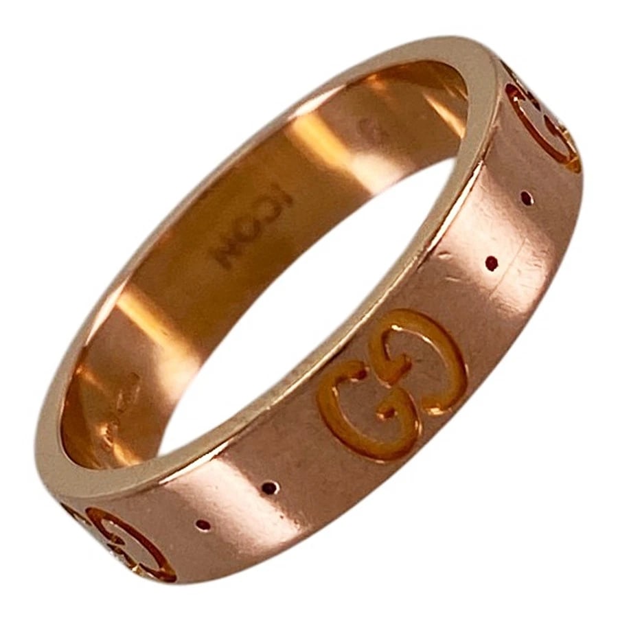 GUCCI ICON ROSE GOLD RING: GUCCI Icon Rose gold Ring Brand: GUCCI Type/Style: Ring Material: 18K Rose Gold, Color: Rose Gold Size: 5 US Accessories: None Accessories Notice: When purchasing pre-owned goods, please refer to the
