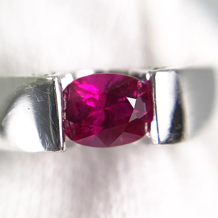 RING PLATINUM RUBY DIAMOND - 5