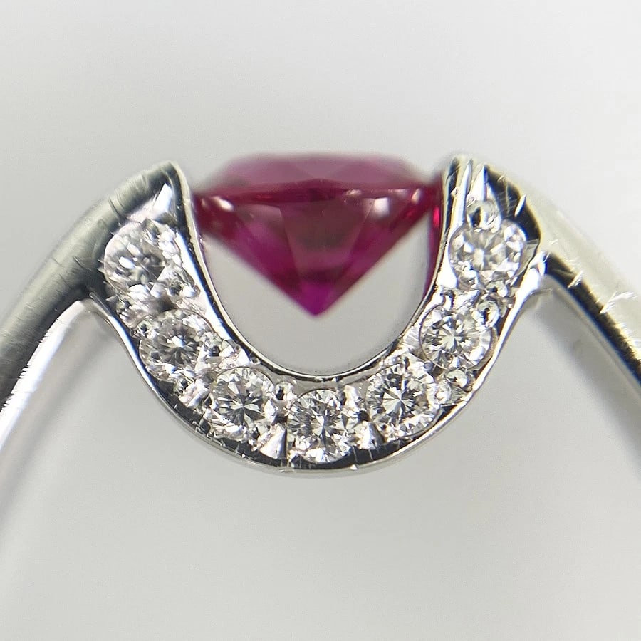 RING PLATINUM RUBY DIAMOND - 7