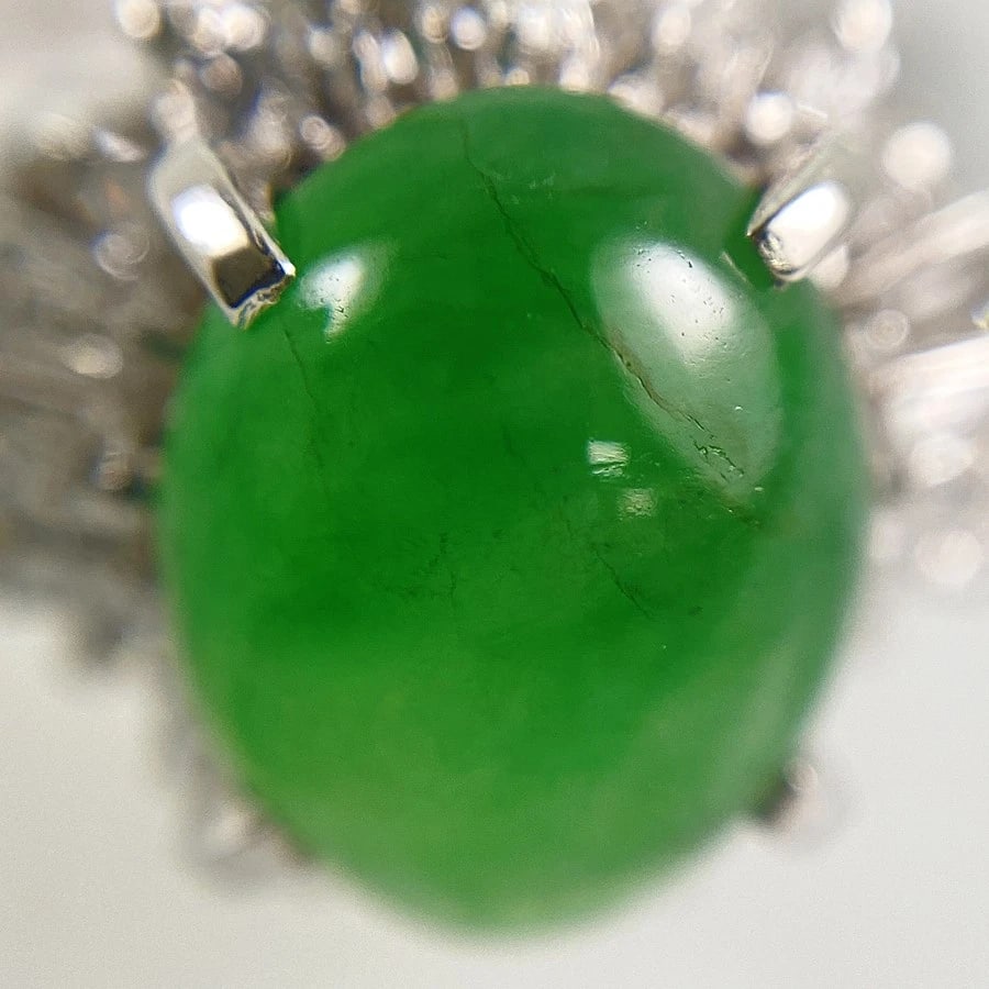 RING PLATINUM JADE DIAMOND - 6
