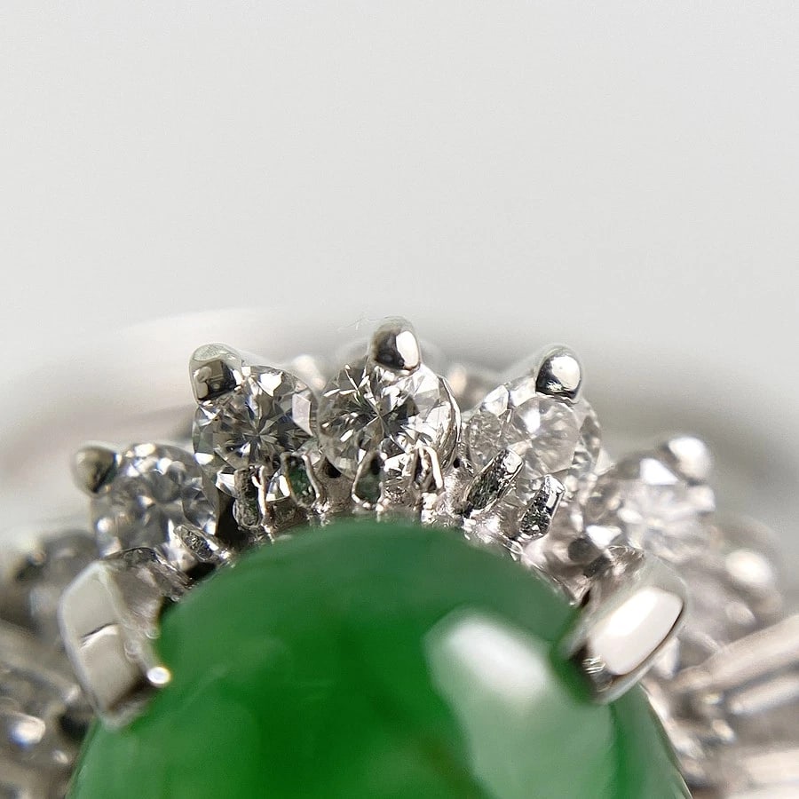 RING PLATINUM JADE DIAMOND - 8