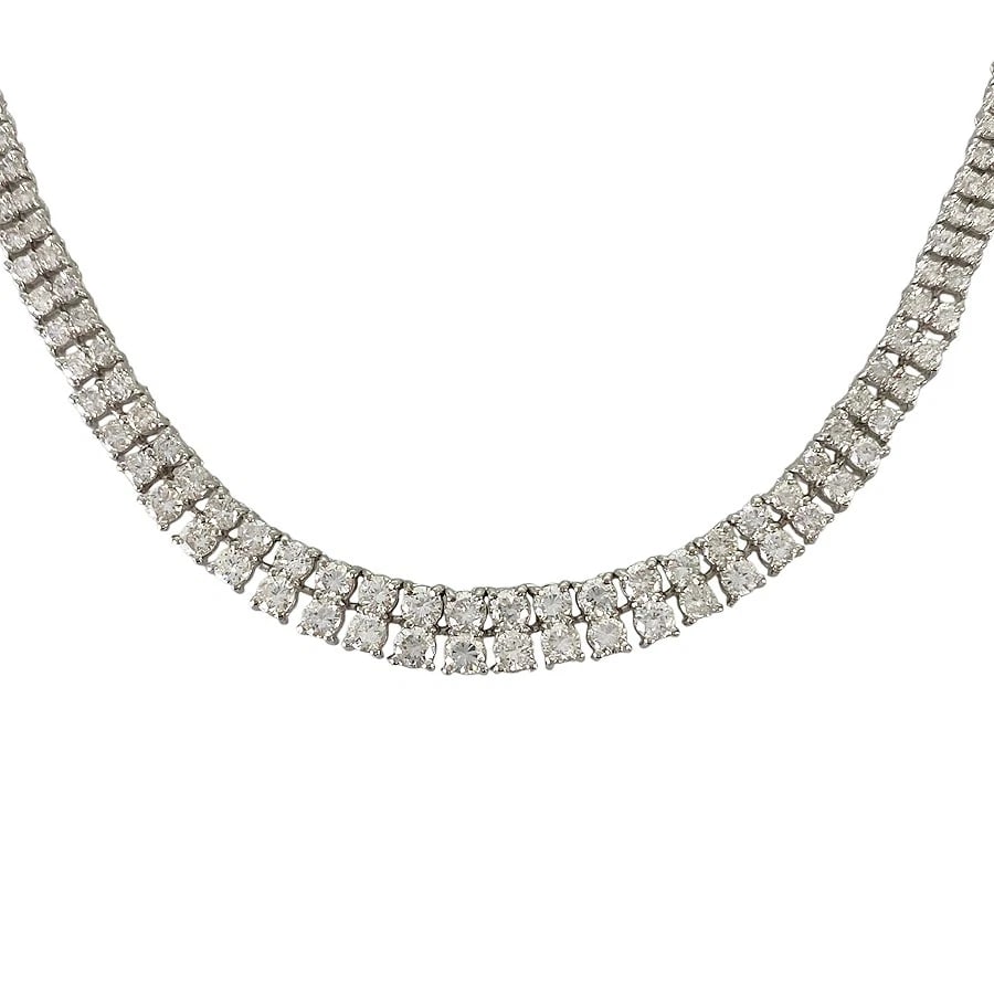NECKLACE PLATINUM DIAMOND: Necklace Platinum Diamond Brand: None Type/Style: Necklace Material: Platinum 850, Main Stone/Creation Natural Color: Silver Size: Necklace full length:42cm Accessories: None Accessories Notice: When