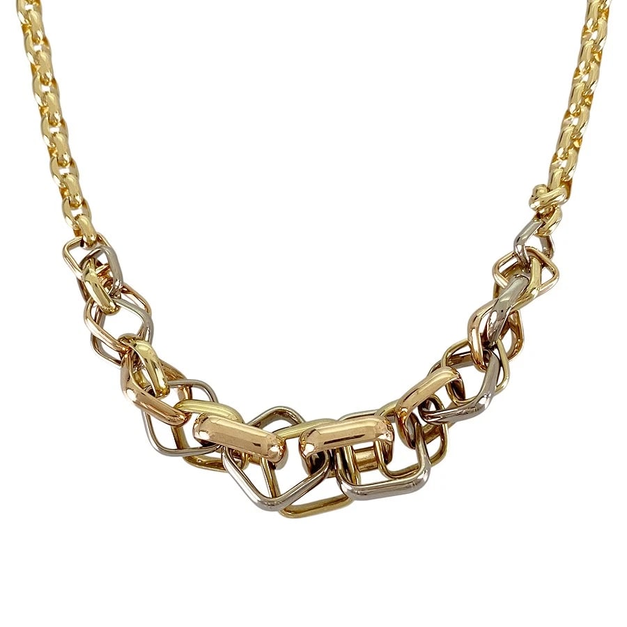 CARTIER TRINITY CUSHION YELLOW GOLD NECKLACE: Cartier Trinity cushion Yellow gold Necklace Brand: Cartier Type/Style: Necklace Material: 18K Yellow Gold 18K White Gold 18K Rose Gold, Color: Gold Size: Necklace full length:42cm Accessories: None