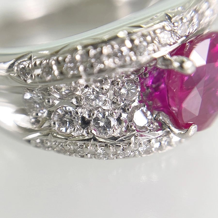 RING PLATINUM RUBY DIAMOND - 8