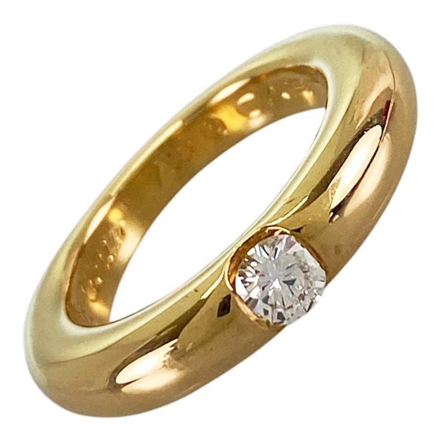 CARTIER ELLIPSE WITH INITIALS YELLOW GOLD DIAMOND RING: Cartier Ellipse with initials Yellow gold Diamond Ring Brand: Cartier Type/Style: Ring Material: 18K Yellow Gold, Main Stone/Creation Natural Color: Silver Size: 5.5 US Accessories: None Accessories