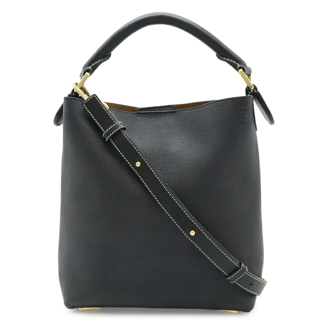 LOEWE ANAGRAM T BUCKET SMALL HANDBAG SHOULDER BAG LEATHER (1 of 7)
