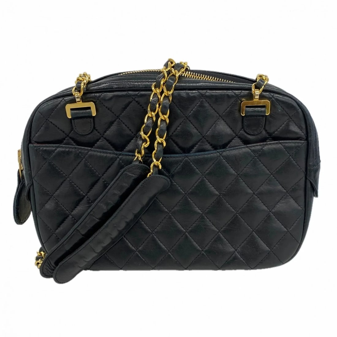 CHANEL MATELASSE CHAIN SHOULDER BAG, LAMBSKIN, BLACK: Chanel Matelasse Chain Shoulder Bag, Lambskin, Black Brand: Chanel Type/Style: Shoulder bag Material: Leather Color: Black Size: (HxWxD) 17cm x 24cm x 6cm / 6.69'' x 9.44'' x 2.36'' Accessories: N