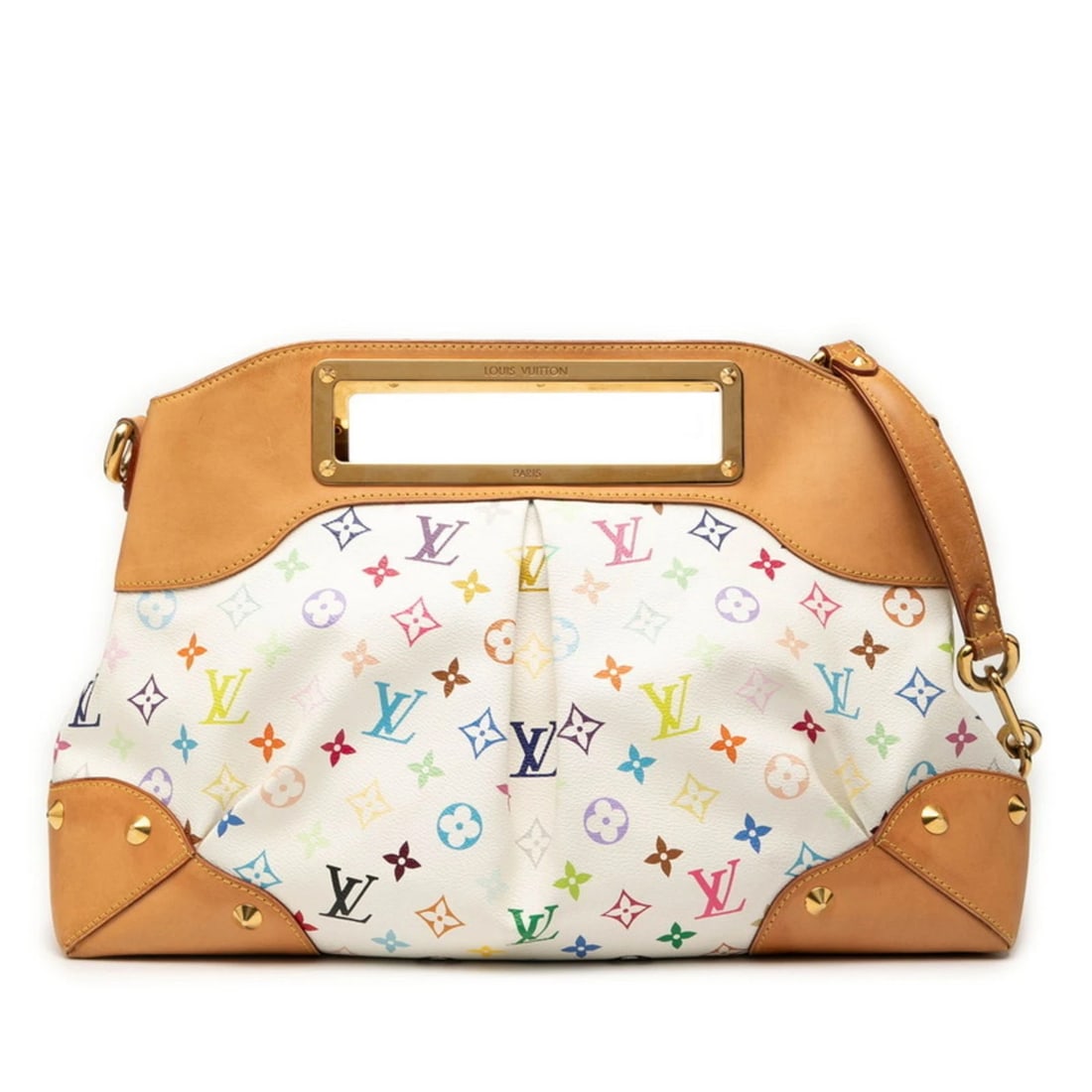 LOUIS VUITTON MONOGRAM MULTICOLORE JUDY GM HANDBAG CHAIN SHOULDER: Louis Vuitton Monogram Multicolore Judy GM Handbag Chain Shoulder Brand: Louis Vuitton Type/Style: Handbag, Shoulder bag Material: PVC,Leather Color: Blanc,White Size: (HxWxD)26cm x 41cm x 11cm / 10.2