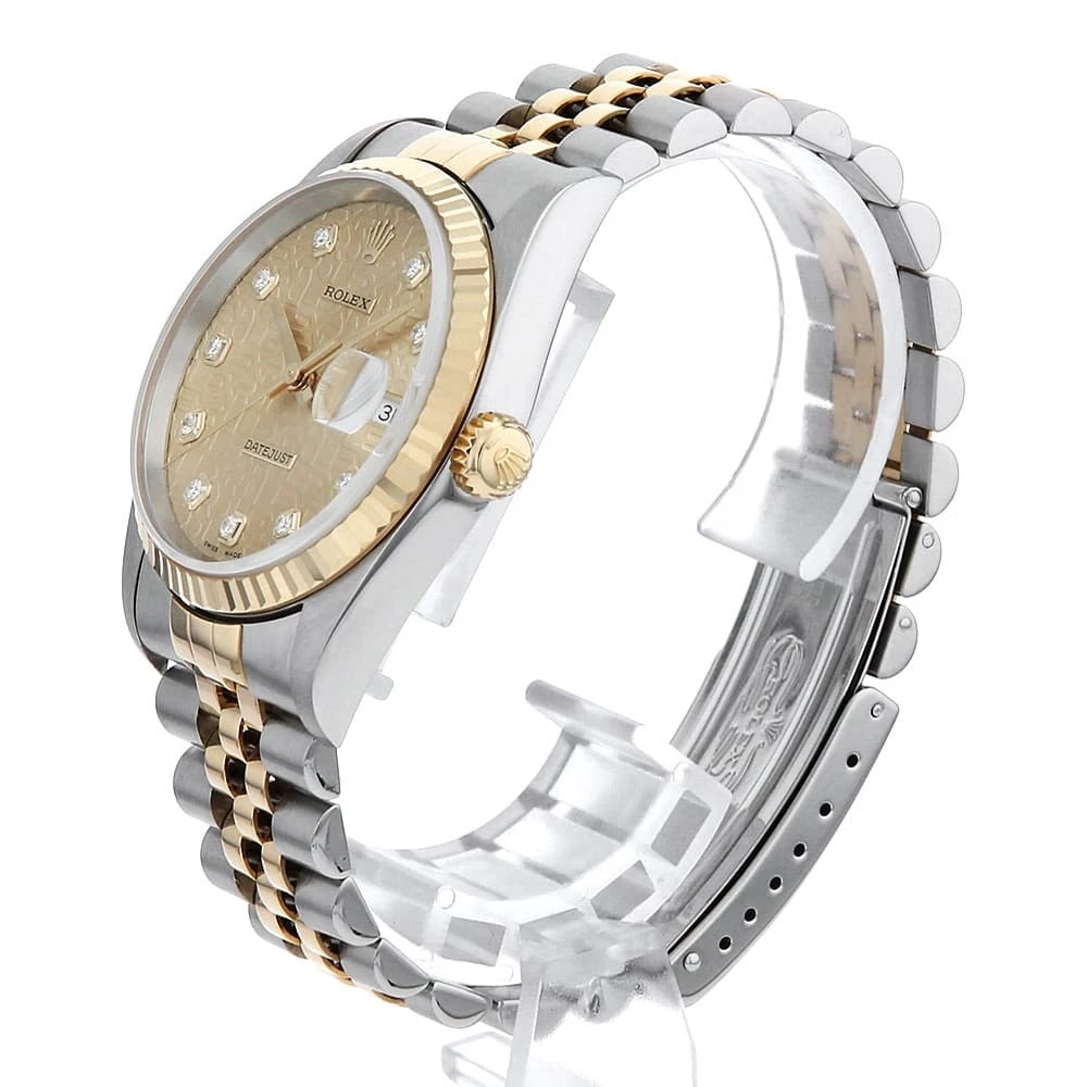 ROLEX DIAMOND CHAMPAGNE CARVING COMPUTER WATCH - 2