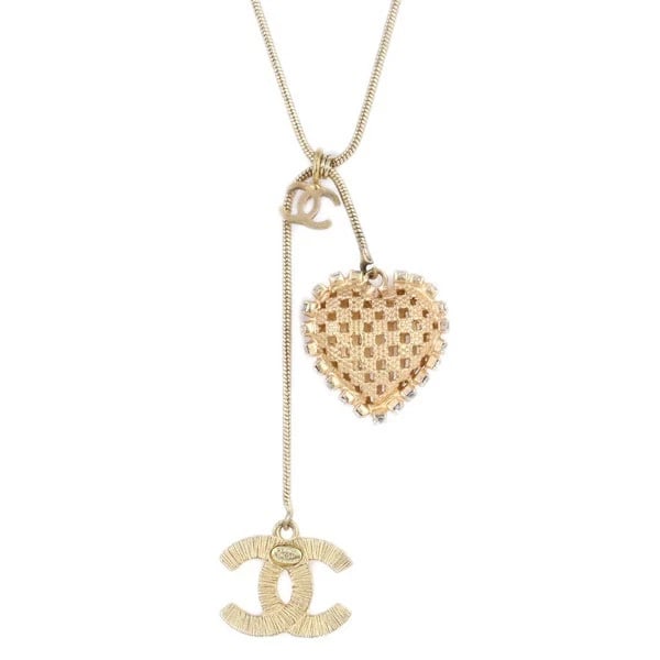 CHANEL NECKLACES & PENDANTS LONG CHAIN HEART COCO MARK GOLD (1 of 3)