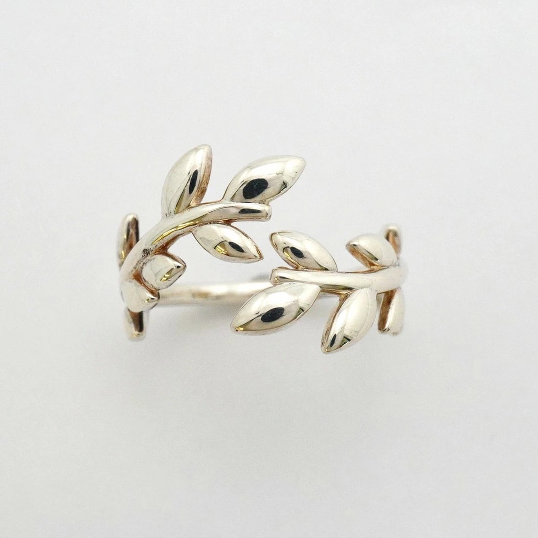 TIFFANY OLIVE LEAF BYPASS RING SILVER 925 - 2