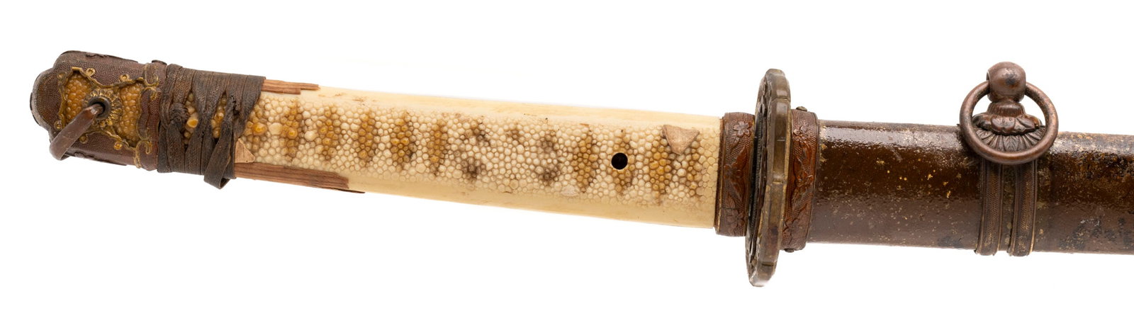 JAPANESE GENDAITO KATANA: Japanese Gendaito Katana Size: 26.25? blade in excellent polish Description: 26.25? blade in excellent polish. This is a showa period Gendaito signed Naga Mitsu. This is a highly regarded showa