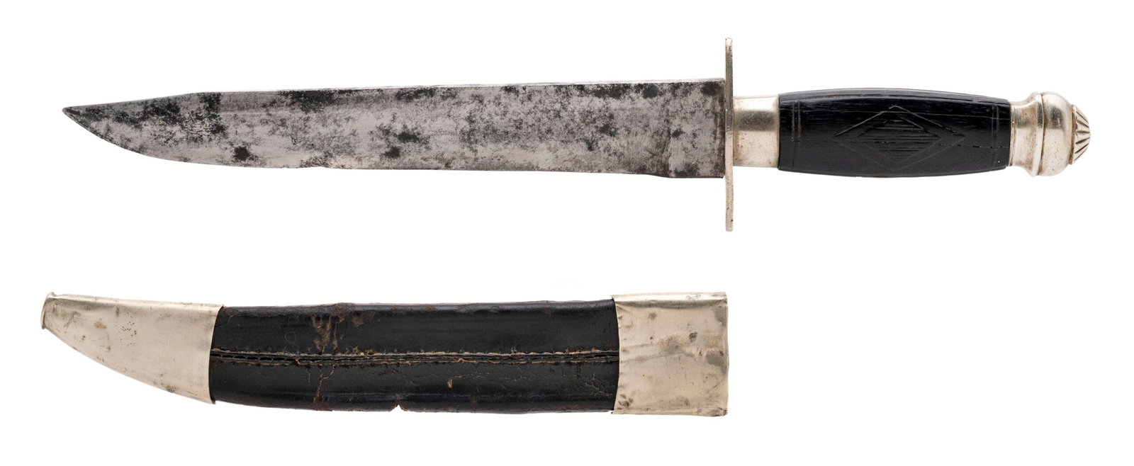 NEW ORLEANS MADE F. C. GOERGEN: New Orleans Made F. C. Goergen Size: 8 ?? long blade and 13 ?? long overall Description: 8 ?? long blade and 13 ?? long overall. This is a rare New Orleans made bowie. The blade has pitting and has a