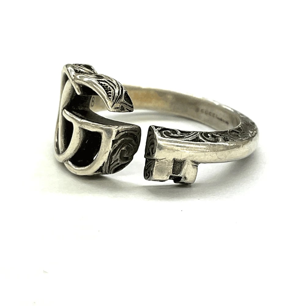 GUCCI INTERLOCKING G RING SILVER SV925 - 2