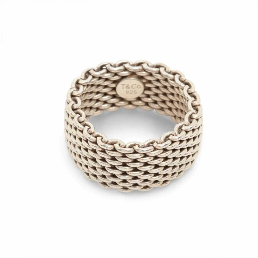 TIFFANY SOMERSET RING 925 SILVER: Tiffany Somerset Ring 925 Silver Brand: Tiffany & Co. Type/Style: Ring Material: SV925, Color: Silver Size: US 7.5 Accessories: None Accessories Notice: When purchasing pre-owned goods, please refer