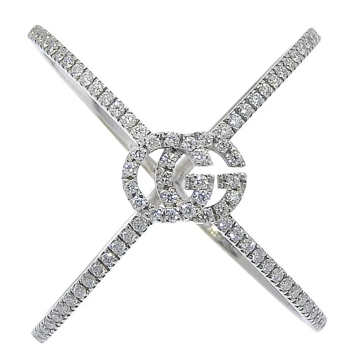 GUCCI GG RUNNING DIAMOND RING WHITE GOLD: Gucci GG Running Diamond Ring White Gold Brand: Gucci Type/Style: Ring Material: K18WG, Color: WG Size: US 5 Accessories: None Accessories Notice: When purchasing pre-owned goods, please refer to the