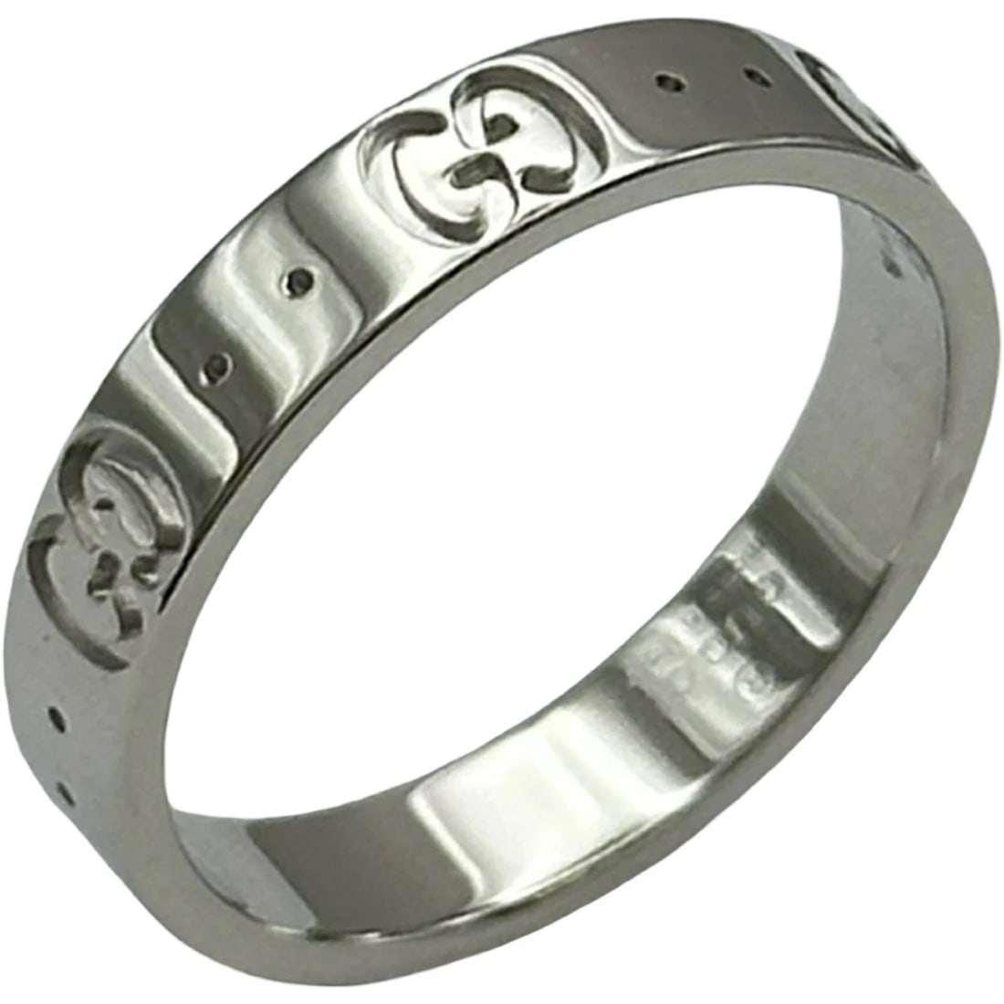 GUCCI ICON RING WHITE GOLD: Gucci Icon Ring White Gold Brand: Gucci Type/Style: Ring Material: K18WG, Color: WG Size: US 6.75 Accessories: None Accessories Notice: When purchasing pre-owned goods, please refer to the