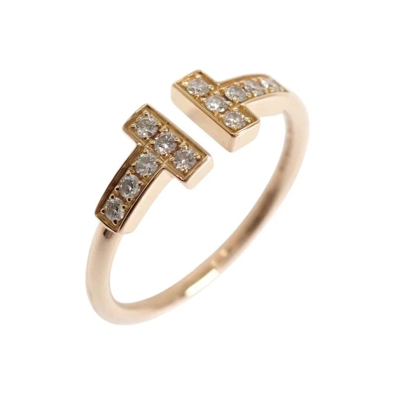 TIFFANY T WIRE 18K GOLD DIAMOND RING: Tiffany T Wire 18K Gold Diamond Ring Brand: Tiffany & Co. Type/Style: Ring Material: K18PG, Color: PG Size: US 5.75 Accessories: None Accessories Notice: When purchasing pre-owned goods, please refer