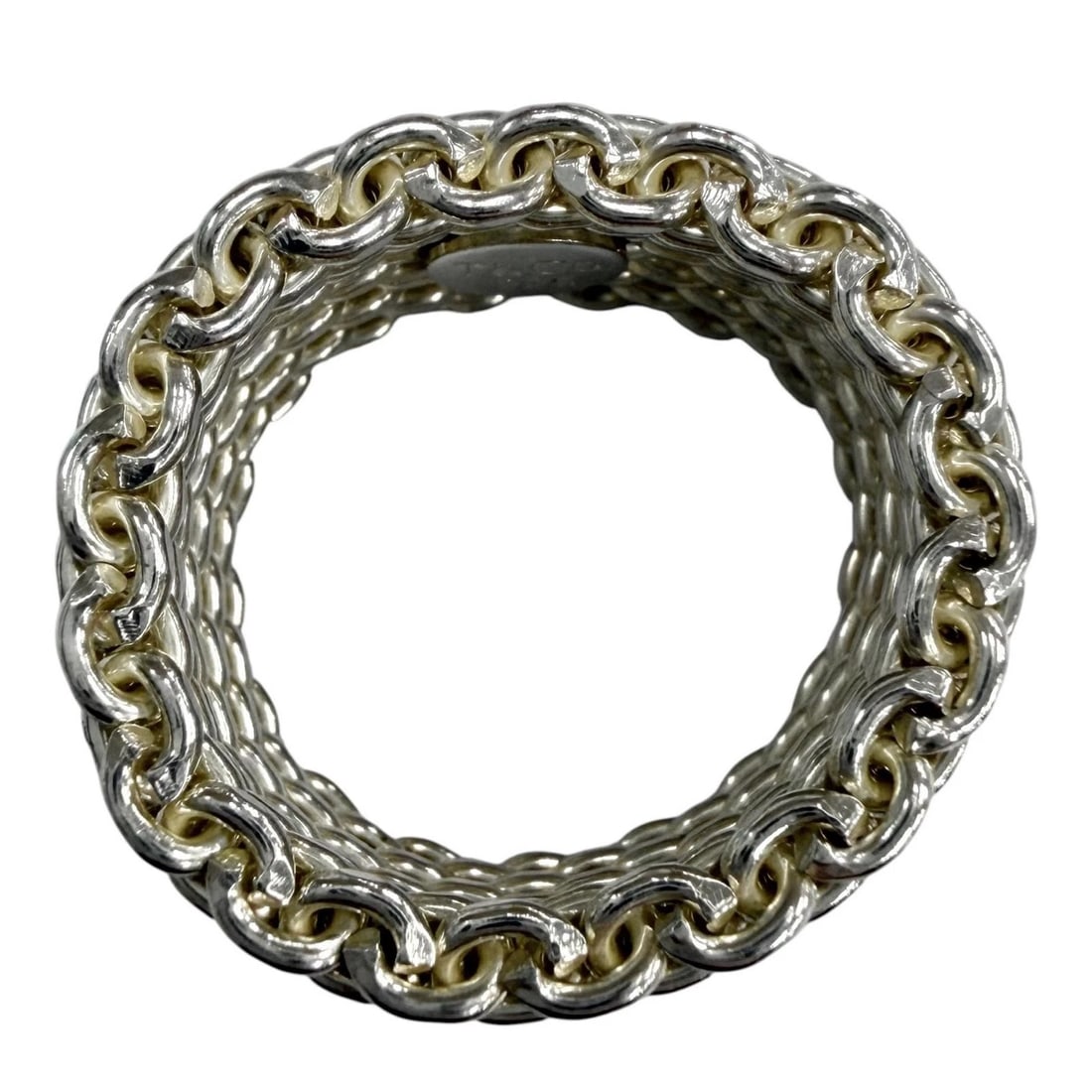 TIFFANY & CO. SOMERSET MESH RING SV925 SILVER: Tiffany & Co. Somerset Mesh Ring SV925 Silver Brand: Tiffany & Co. Type/Style: Ring Material: SV925, Color: Silver Size: US 4 Accessories: None Accessories Notice: When purchasing pre-owned goods,
