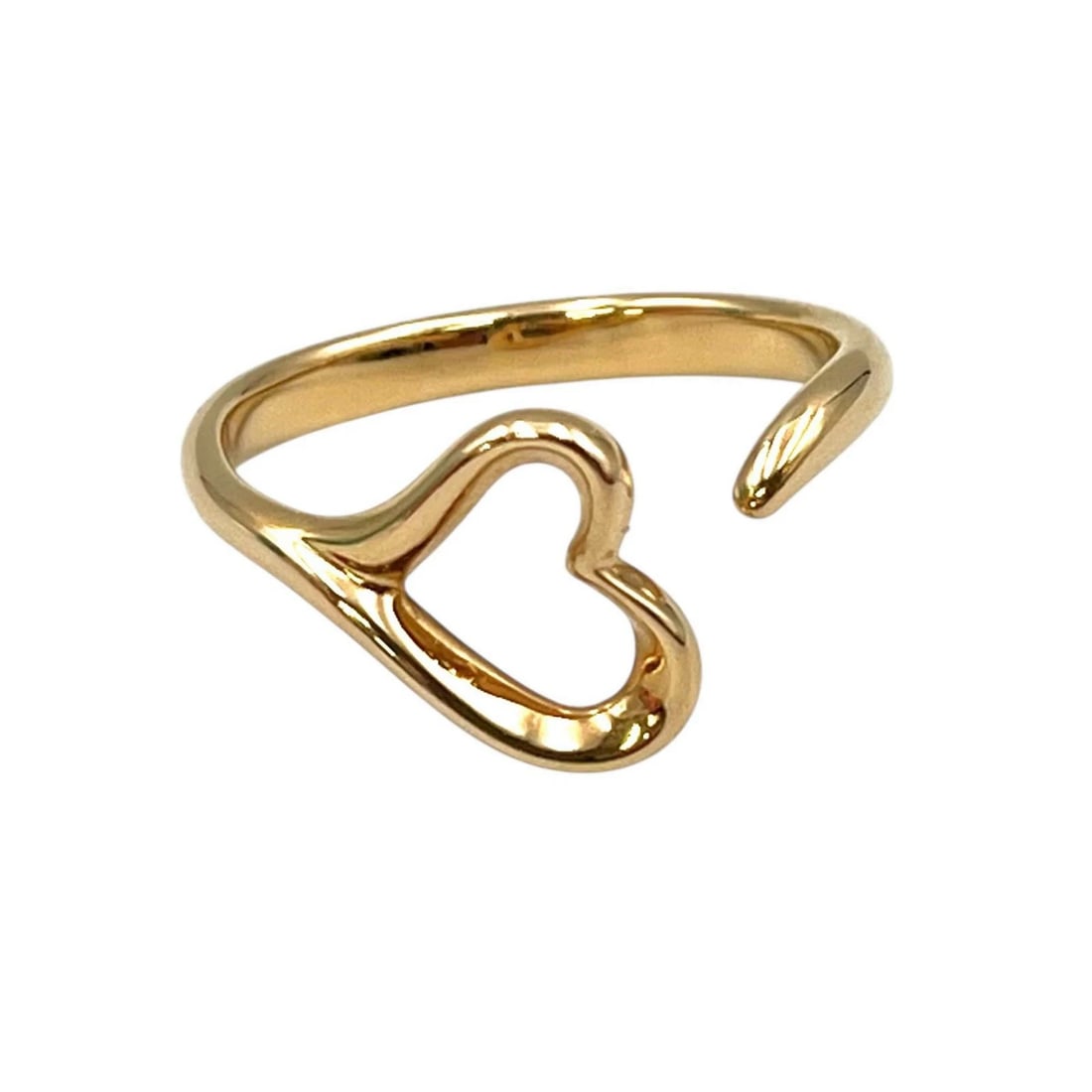 TIFFANY ELSA PERETTI OPEN HEART K18 GOLD RING: Tiffany Elsa Peretti Open Heart K18 Gold Ring Brand: Tiffany & Co. Type/Style: Ring Material: K18YG, Color: YG Size: US 9 Accessories: None Accessories Notice: When purchasing pre-owned goods, please