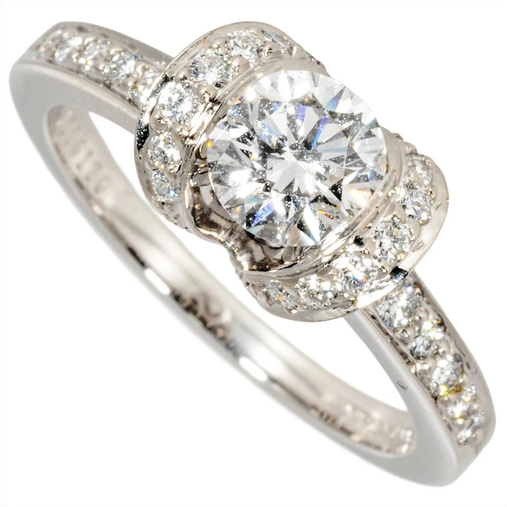 TIFFANY DIAMOND ENGAGEMENT RING: Tiffany Diamond Engagement Ring Brand: Tiffany & Co. Type/Style: Ring Material: PT950, Color: PT Size: US 6 Accessories: None Accessories Notice: When purchasing pre-owned goods, please re