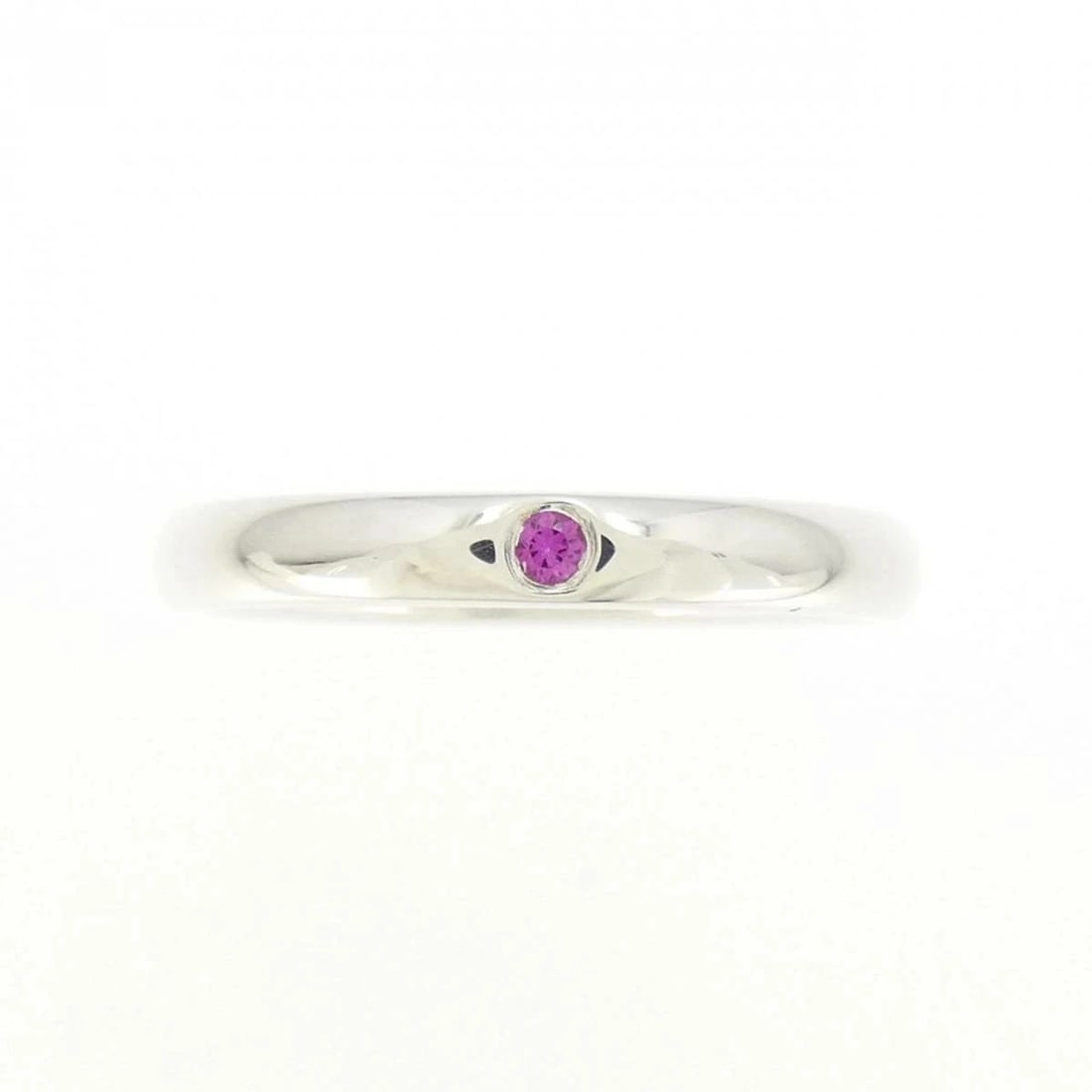 TIFFANY SILVER RUBY BAND RING - 2