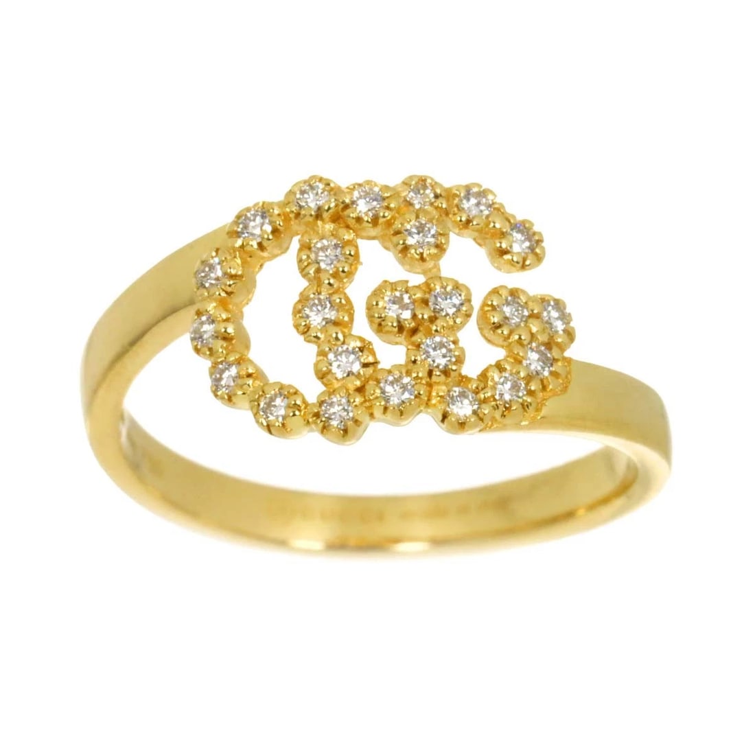 GUCCI GG RUNNING DIAMOND RING YELLOW GOLD: Gucci GG Running Diamond Ring Yellow Gold Brand: Gucci Type/Style: Ring Material: K18YG, Color: YG Size: US 3.5 Accessories: None Accessories Notice: When purchasing pre-owned goods, please refer to