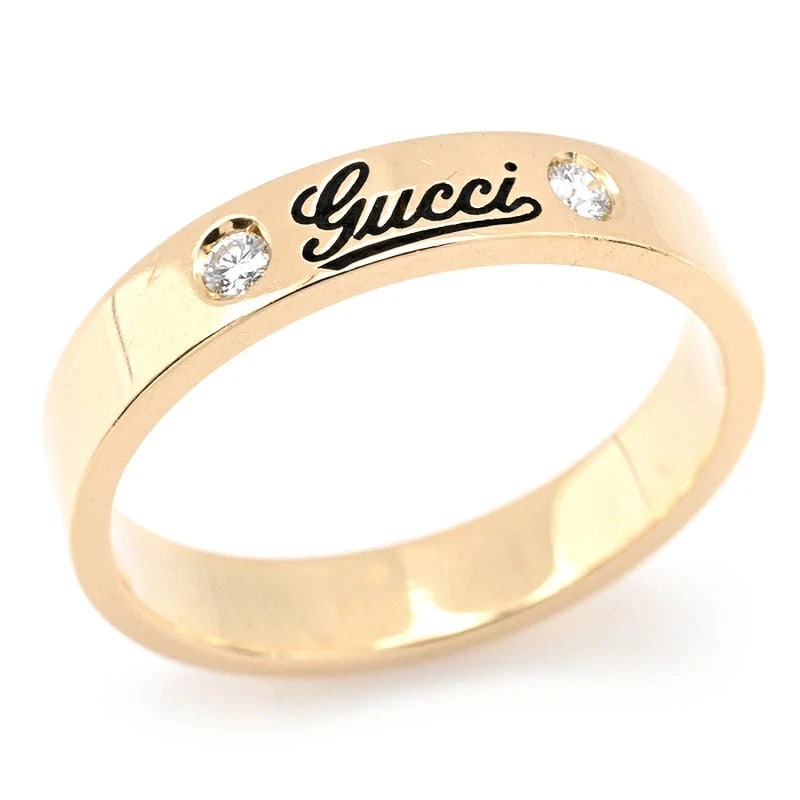 GUCCI ICON PRINT RING K18YG DIAMOND: Gucci Icon Print Ring K18YG Diamond Brand: Gucci Type/Style: Ring Material: K18YG, Color: YG Size: US 9 Accessories: None Accessories Notice: When purchasing pre-owned goods, please refer to the