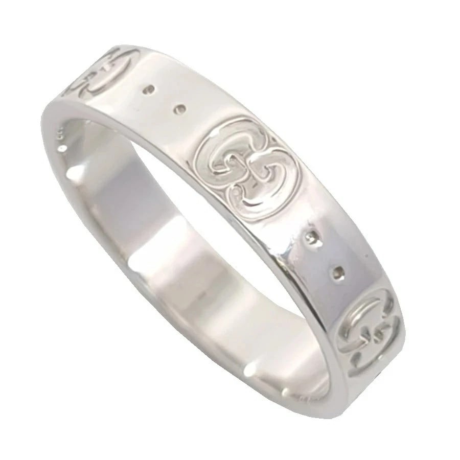 GUCCI ICON SLIM RING 750WG WHITE GOLD: GUCCI Icon Slim Ring 750WG White Gold Brand: Gucci Type/Style: Ring Material: K18WG, Color: WG Size: US 6 Accessories: None Accessories Notice: When purchasing pre-owned goods, please refer to the