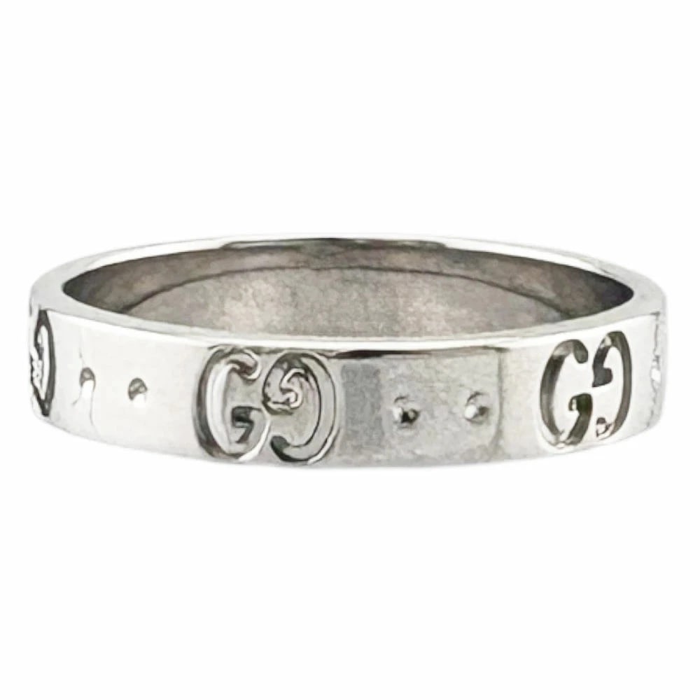 GUCCI ICON RING WOMEN K18WG WHITE GOLD: Gucci Icon Ring Women K18WG White Gold Brand: Gucci Type/Style: Ring Material: K18WG, Color: WG Size: US 6.75 Accessories: None Accessories Notice: When purchasing pre-owned goods, please refer to