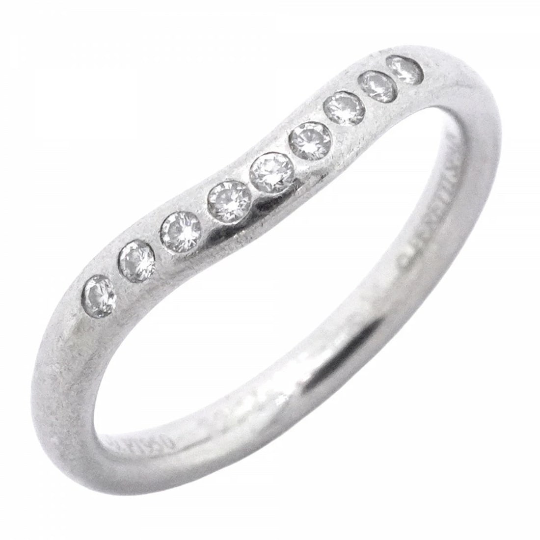 TIFFANY CURVED BAND RING PT950 PLATINUM: Tiffany Curved Band Ring Pt950 Platinum Brand: Tiffany & Co. Type/Style: Ring Material: PT950, Color: PT Size: US 3.25 Accessories: None Accessories Notice: When purchasing pre-owned goods, please