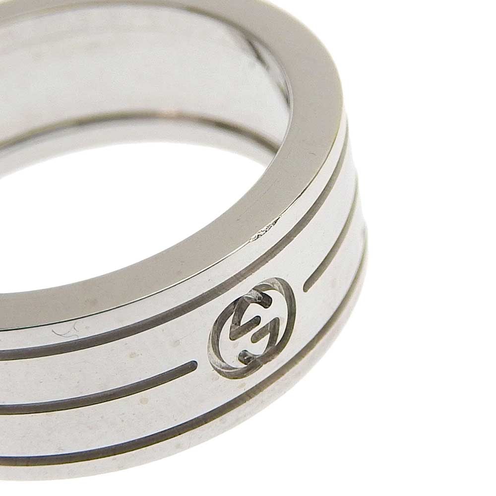 GUCCI INTERLOCKING G RING WHITE GOLD 18K WG: Gucci Interlocking G Ring White Gold 18K WG Brand: Gucci Type/Style: Ring Material: K18WG, Color: WG Size: US 5 Accessories: None Accessories Notice: When purchasing pre-owned goods, please refer to